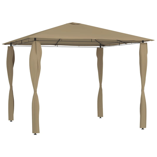 Pavilion with post covers 3x3x2.6 m Taupe 160 g/m²