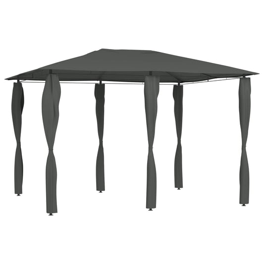 Pavilion with post covers 3x4x2.6 m anthracite 160 g/m²