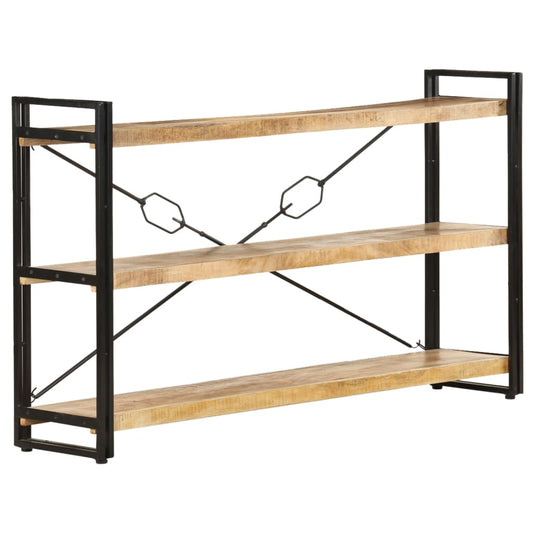 Bookcase 3 compartments 140x30x80 cm mango solid wood