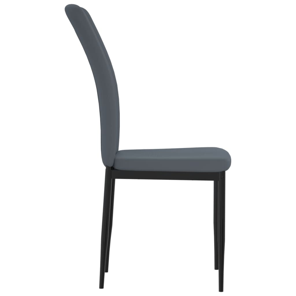 Dining room chairs 2 pcs. Dark gray velvet