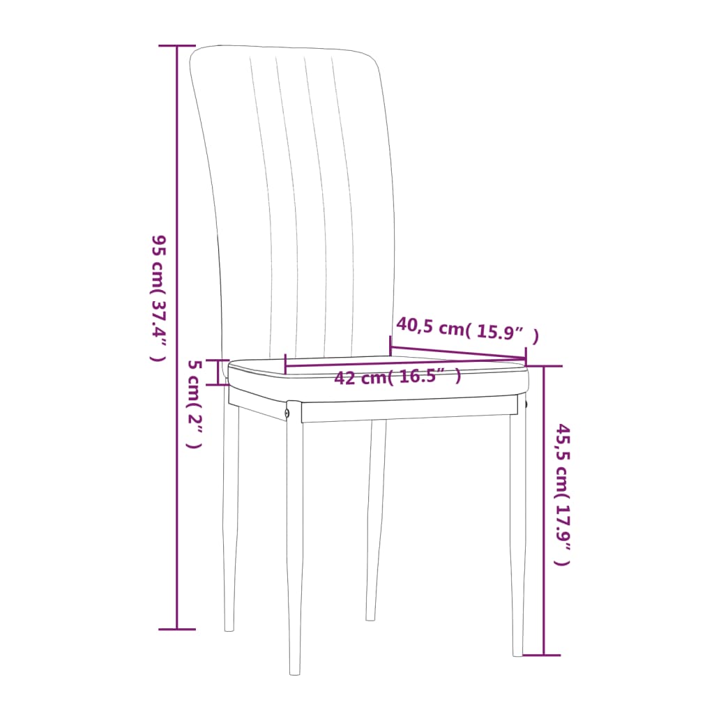 Dining room chairs 2 pcs. Dark gray velvet