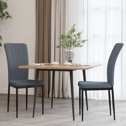 Dining room chairs 2 pcs. Dark gray velvet