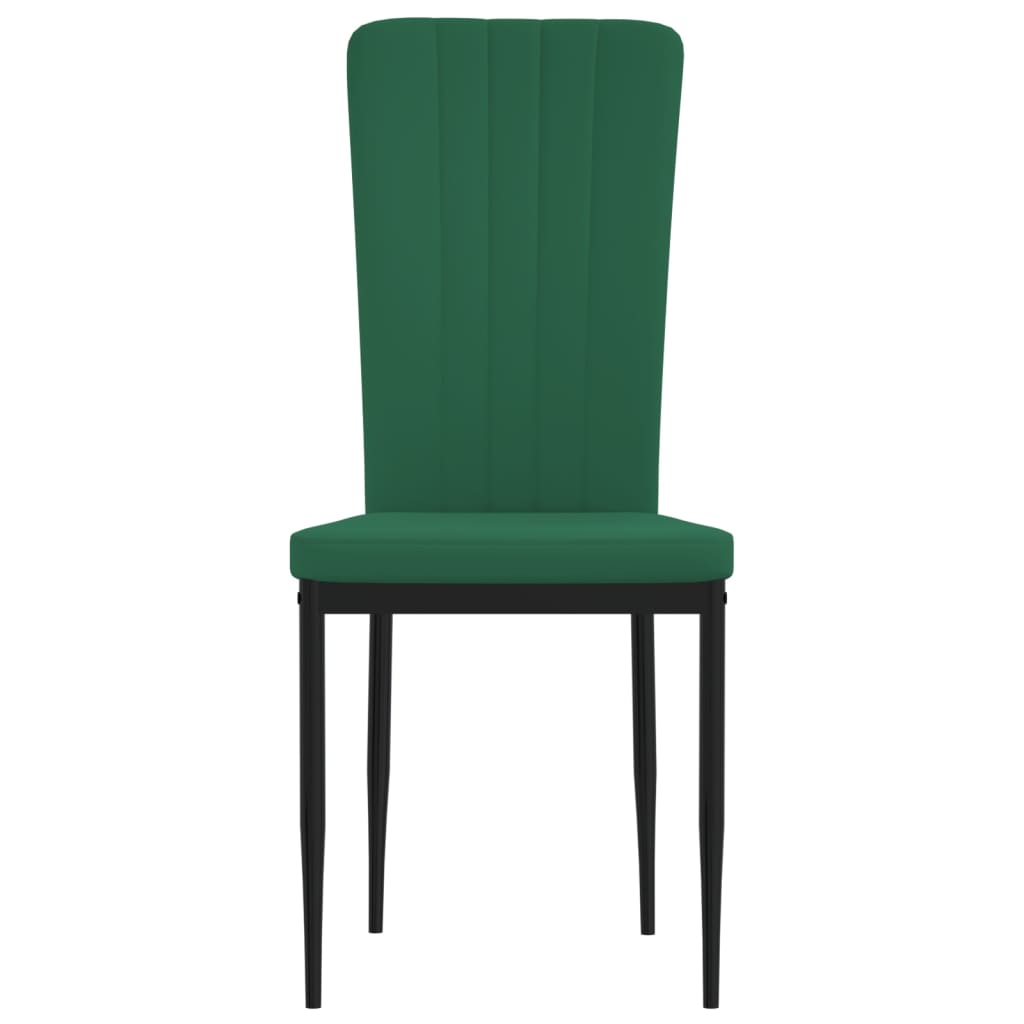 Dining room chairs 2 pcs. Dark green velvet