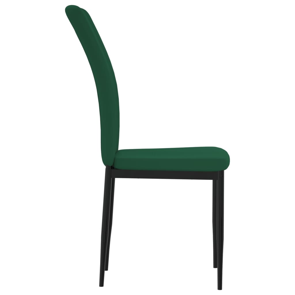 Dining room chairs 2 pcs. Dark green velvet