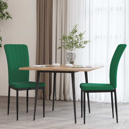 Dining room chairs 2 pcs. Dark green velvet