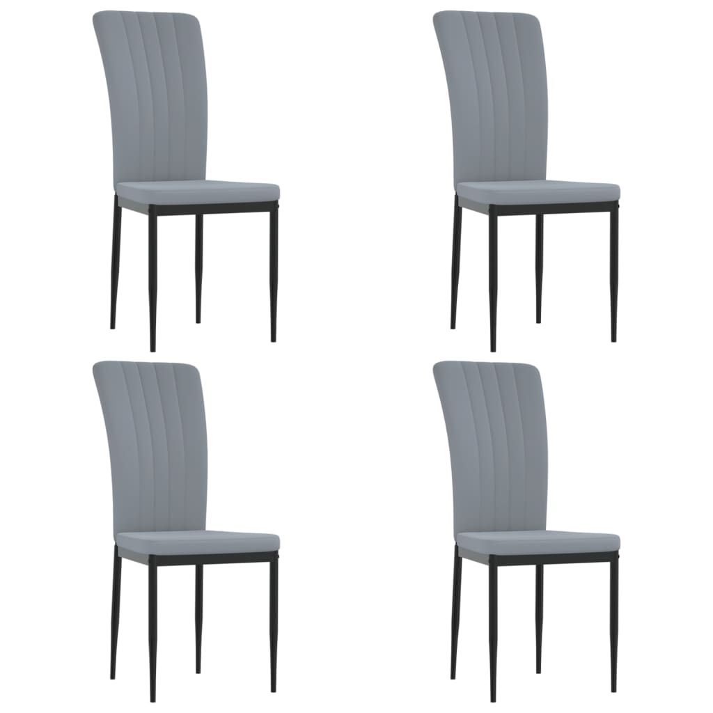 Dining room chairs 4 pcs. Light gray velvet