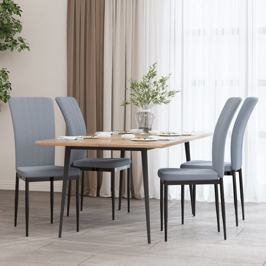 Dining room chairs 4 pcs. Light gray velvet