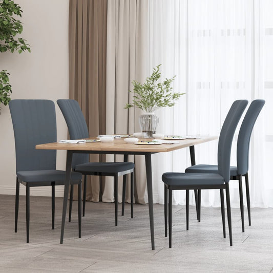 Dining room chairs 4 pcs. Dark gray velvet
