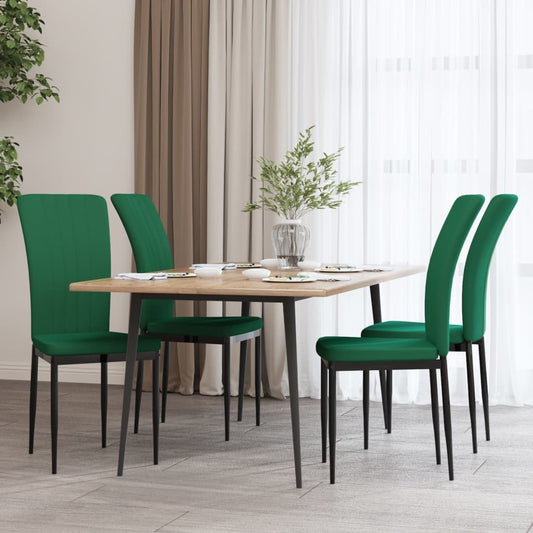 Dining room chairs 4 pcs. Dark green velvet