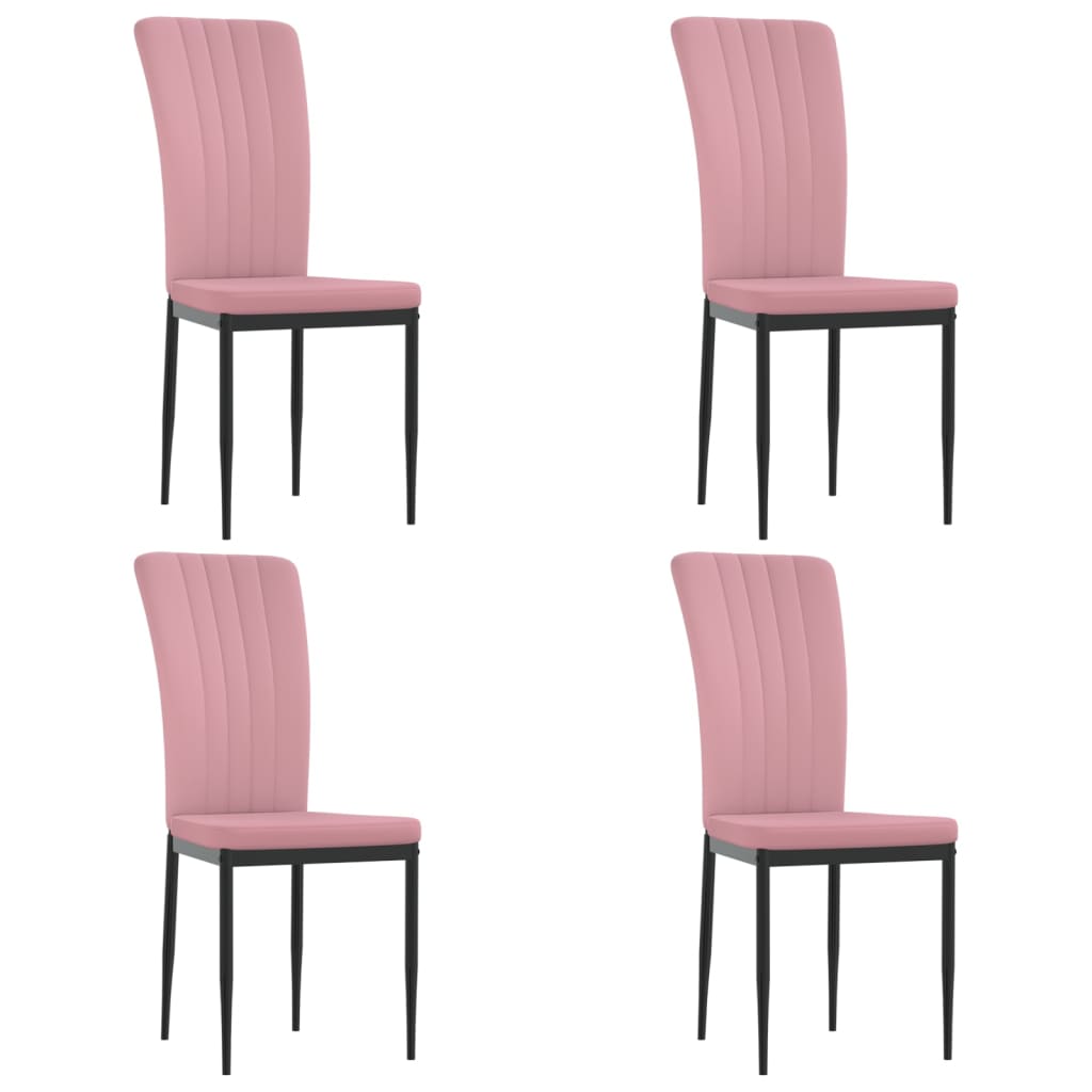 Dining room chairs 4 pcs. Pink velvet