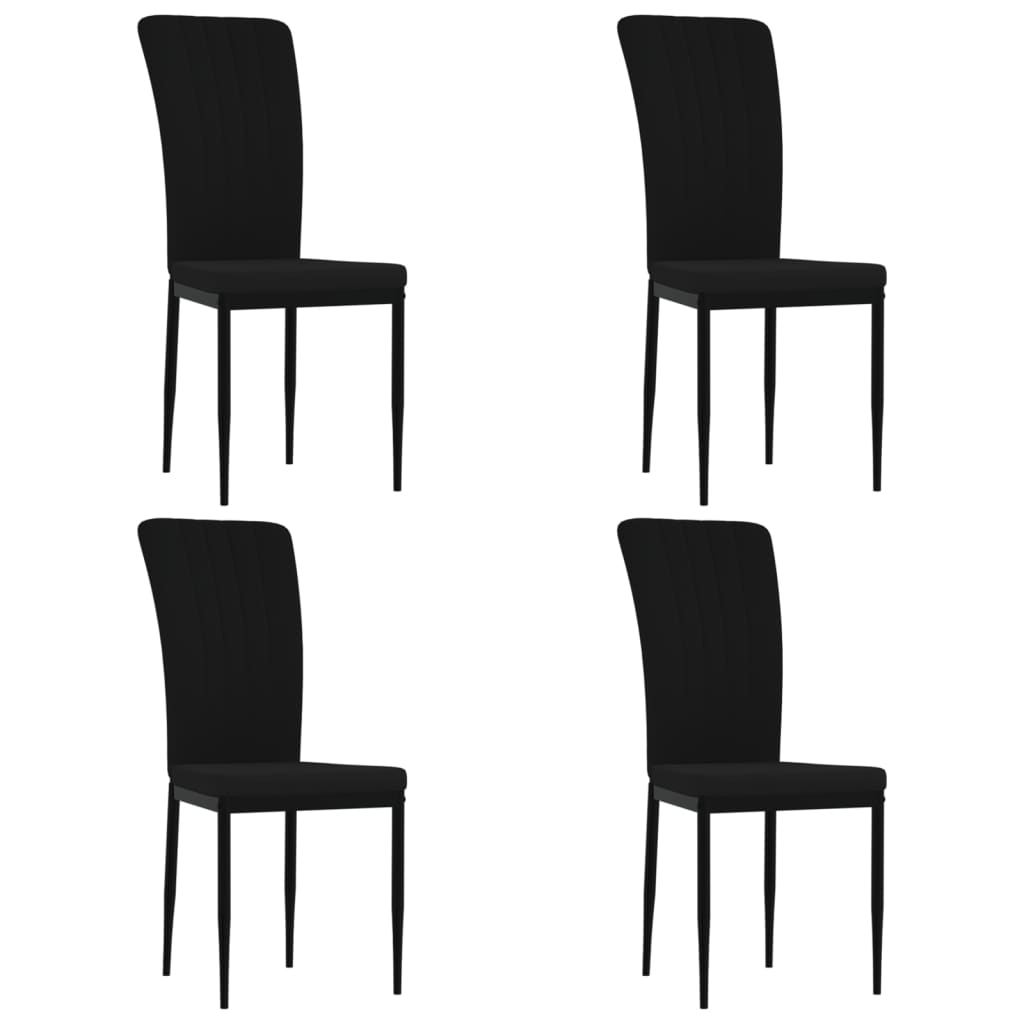 Dining room chairs 4 pcs. Black velvet