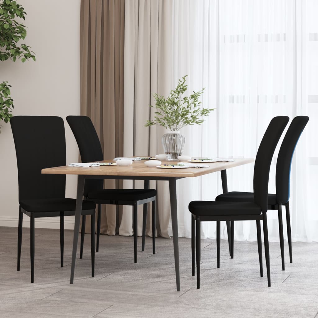 Dining room chairs 4 pcs. Black velvet