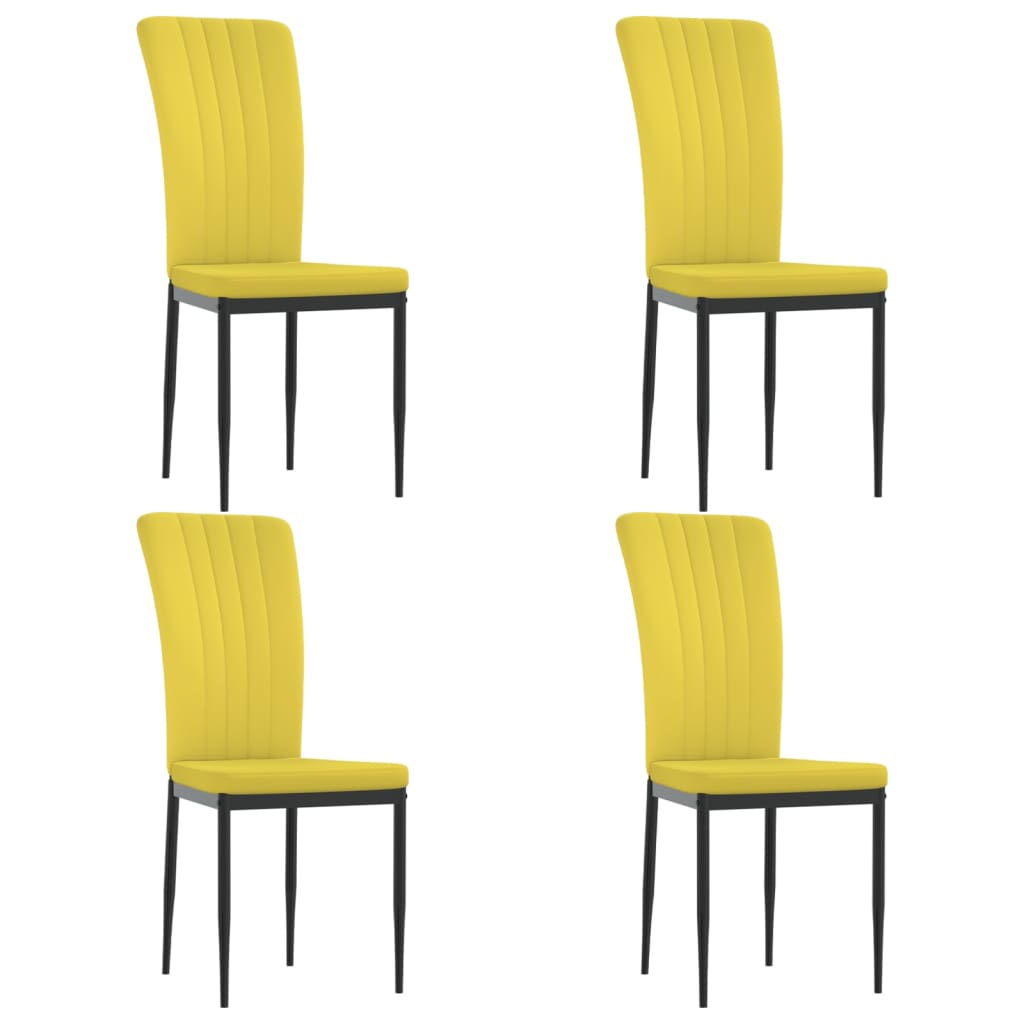 Dining room chairs 4 pcs. Mustard yellow velvet