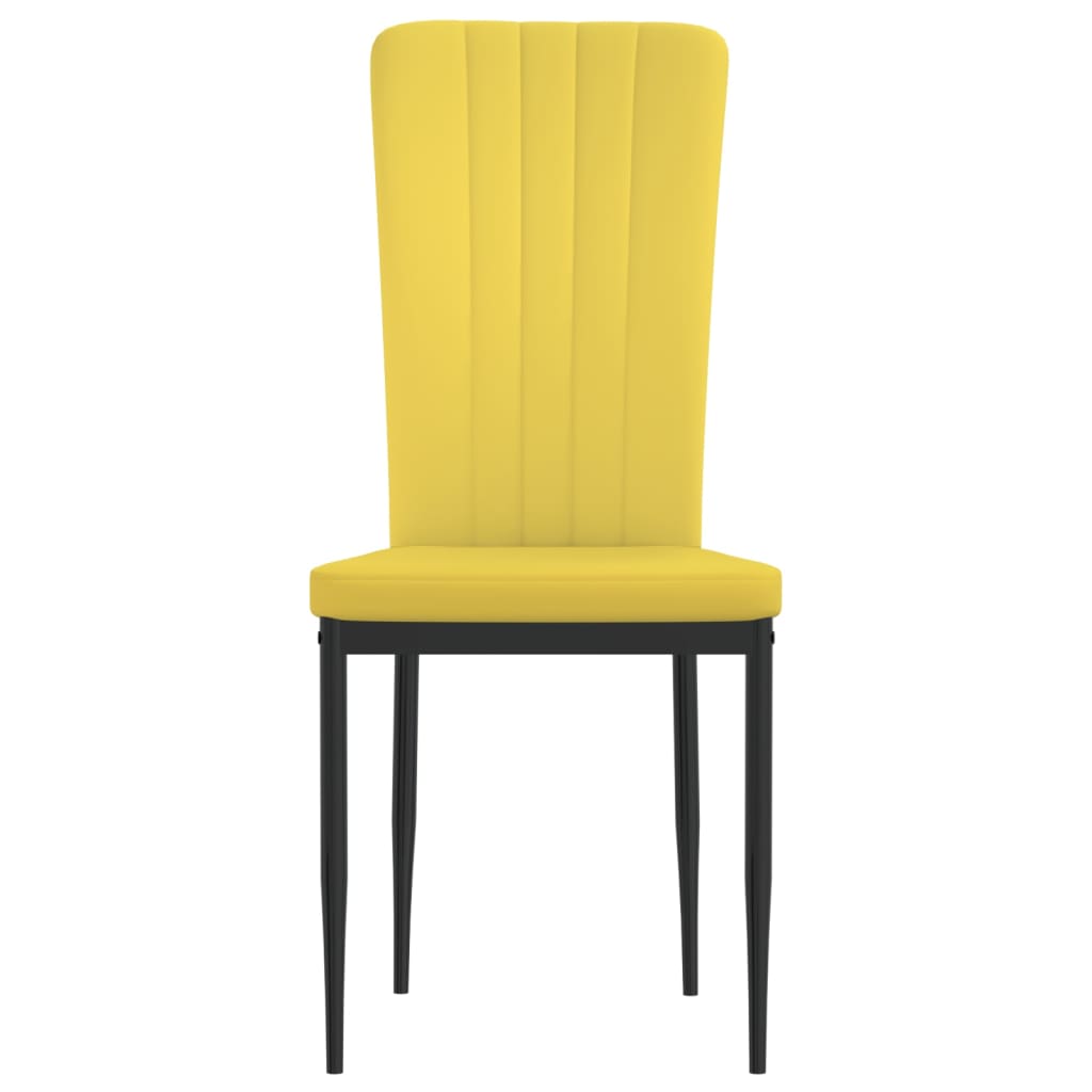 Dining room chairs 4 pcs. Mustard yellow velvet