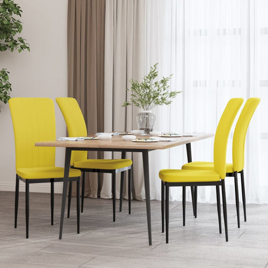 Dining room chairs 4 pcs. Mustard yellow velvet