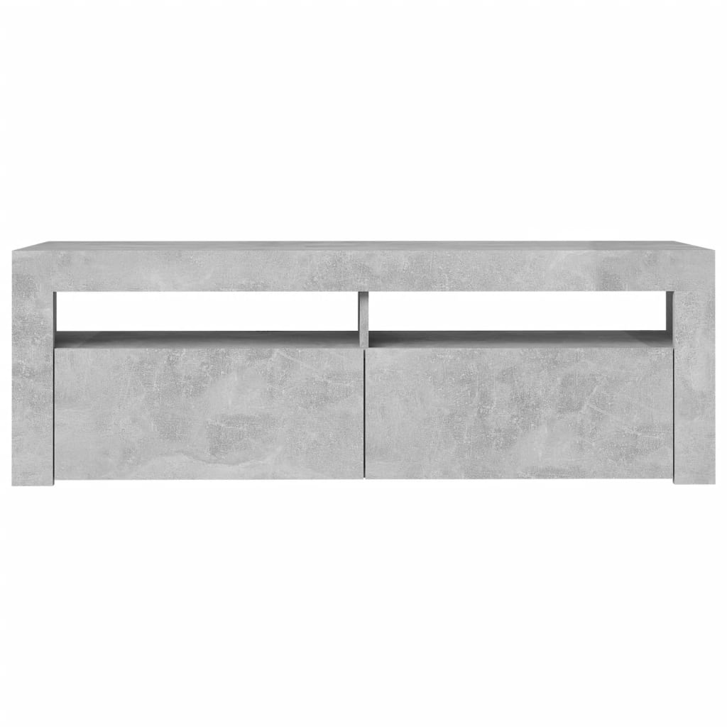 Meuble TV avec éclairage LED gris béton 120x35x40 cm