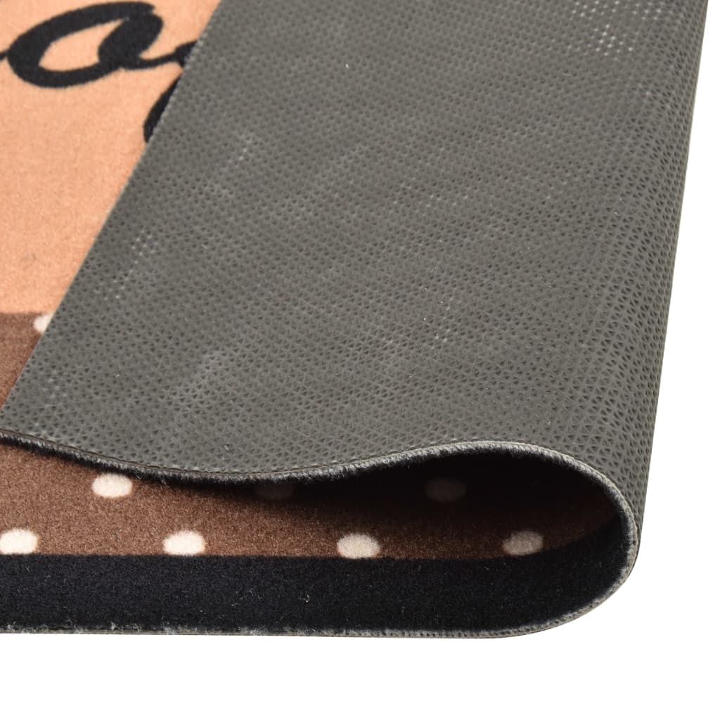 Kitchen rug washable coffee brown 60x300 cm