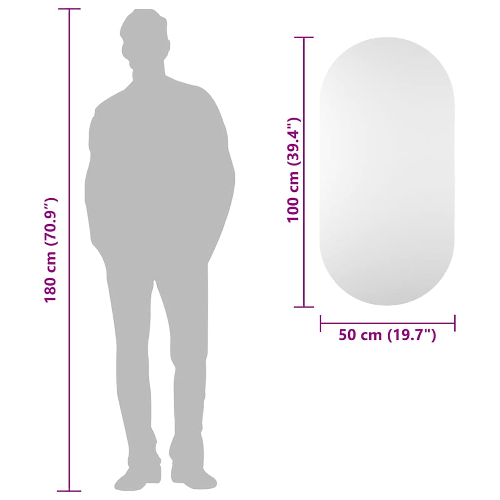 Miroir 100x50 cm verre