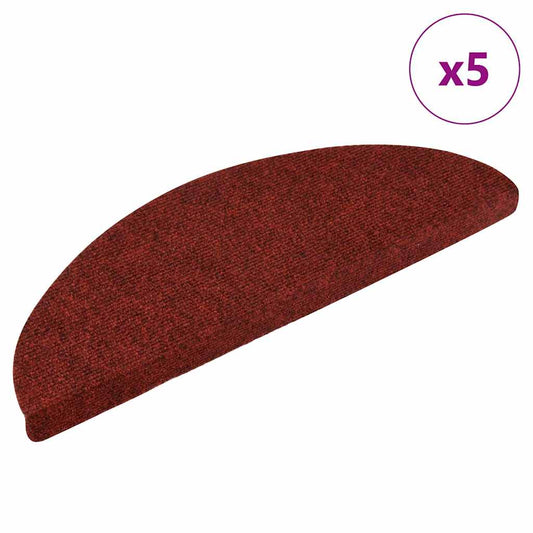 Self-adhesive stair mats 5 pcs. Red 56x17x3 cm needle felt
