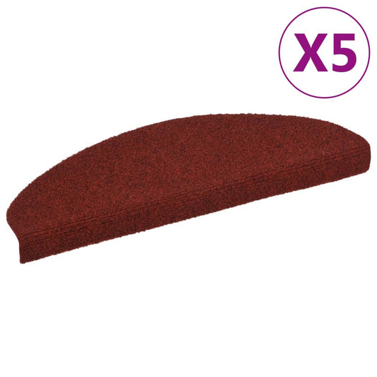 Selbstklebende Treppenmatten 5 Stk. Rot 65x21x4 cm Nadelvlies