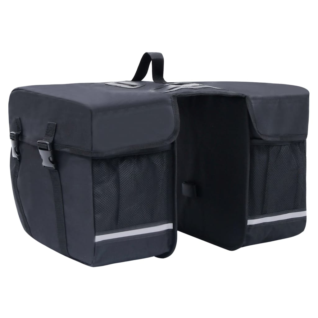 Double bicycle bag for luggage rack waterproof 35 L black
