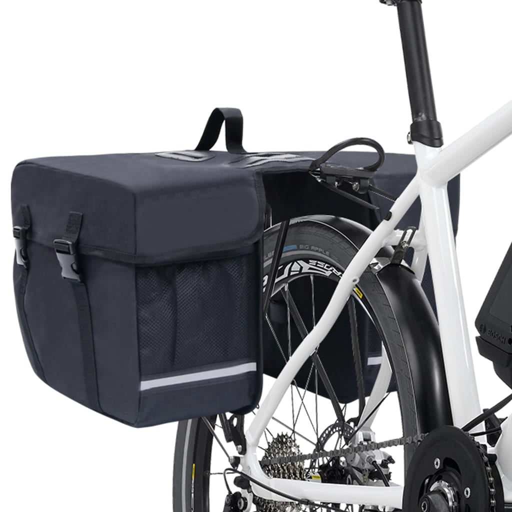Double bicycle bag for luggage rack waterproof 35 L black