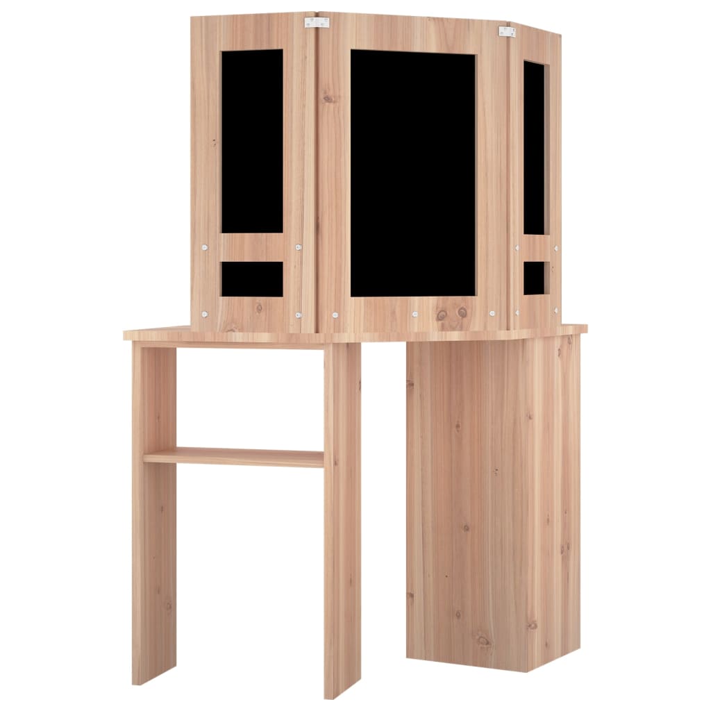 Corner dressing table with LED oak look 111x54x141.5 cm