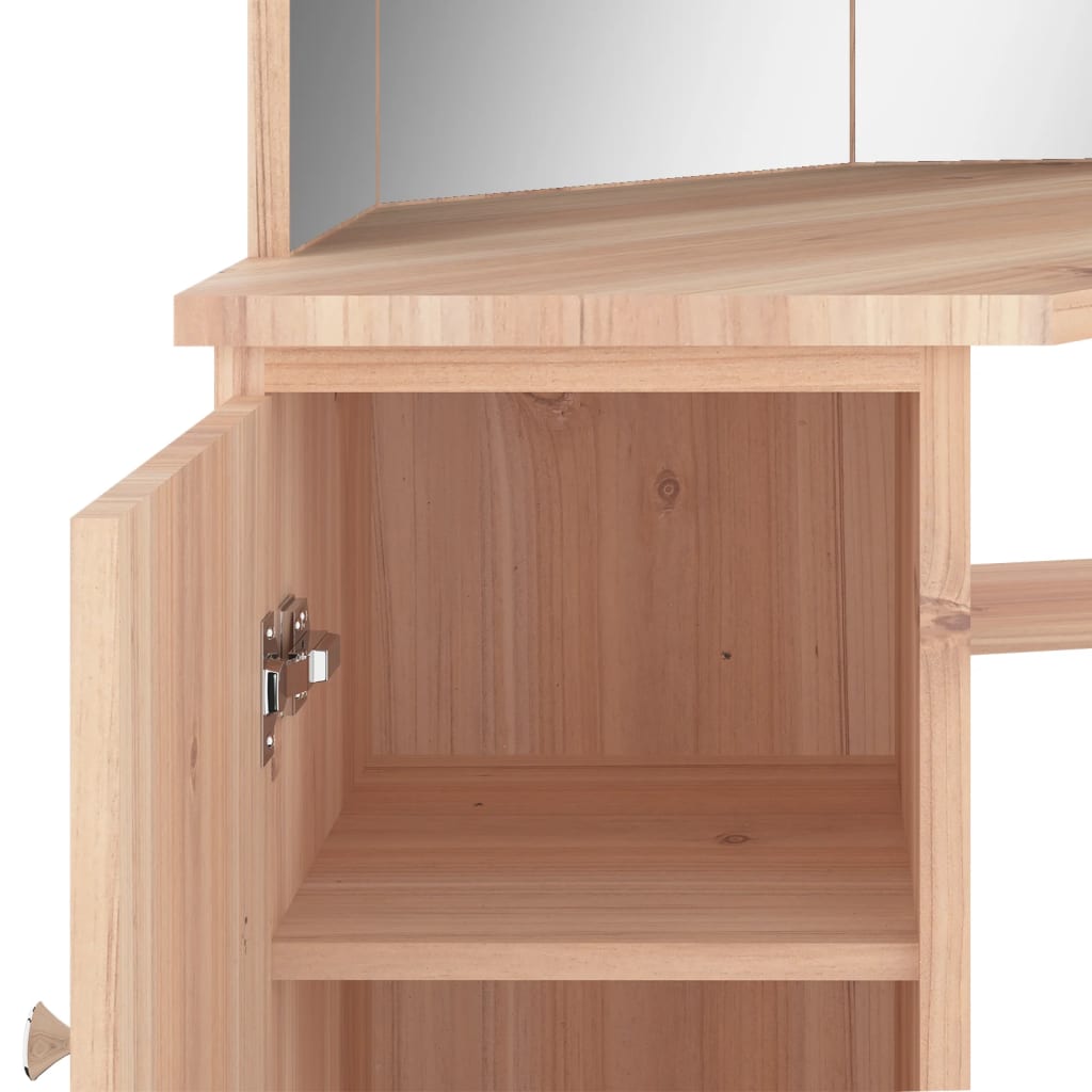 Corner dressing table with LED oak look 111x54x141.5 cm