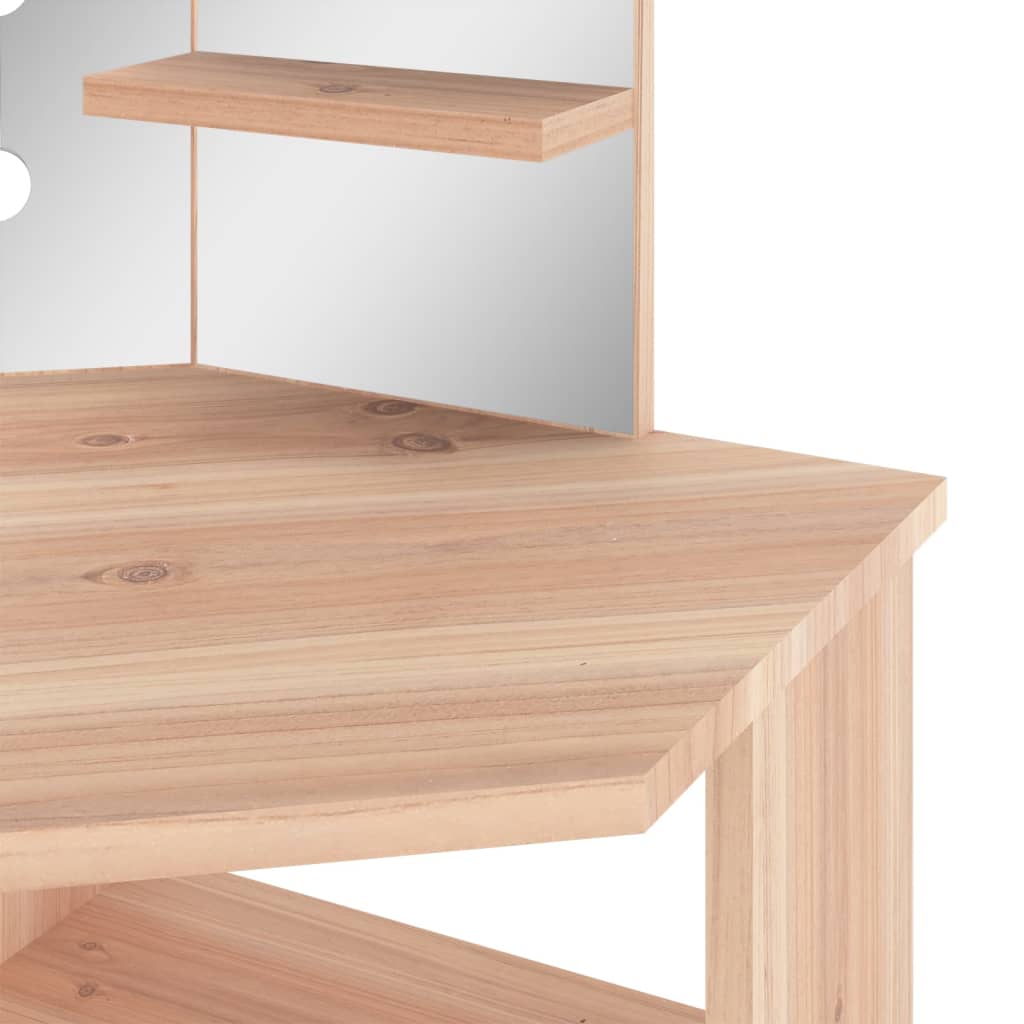 Corner dressing table with LED oak look 111x54x141.5 cm