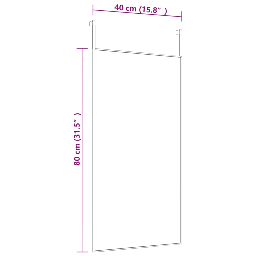 Miroir de porte Doré 40x80 cm verre et aluminium