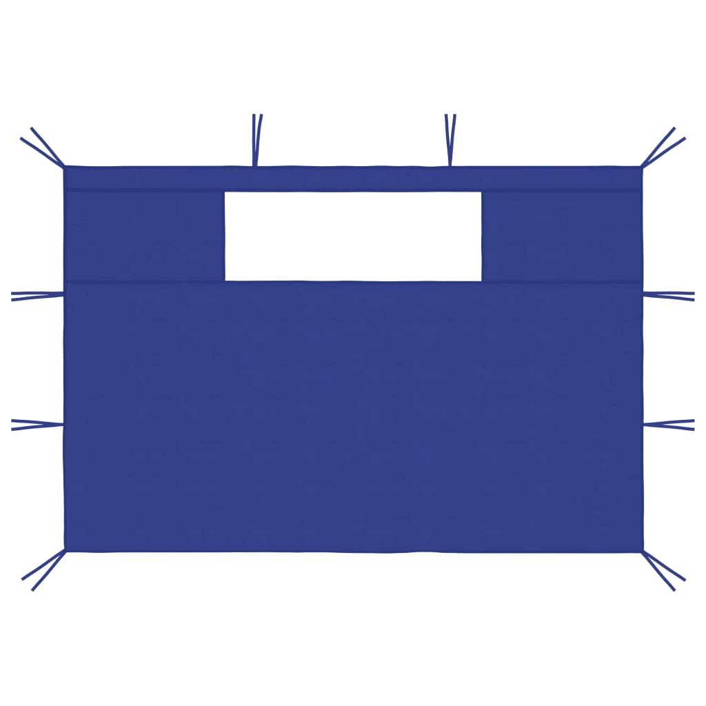Pavillon-Seitenwände mit Fenstern 2 Stk. Blau