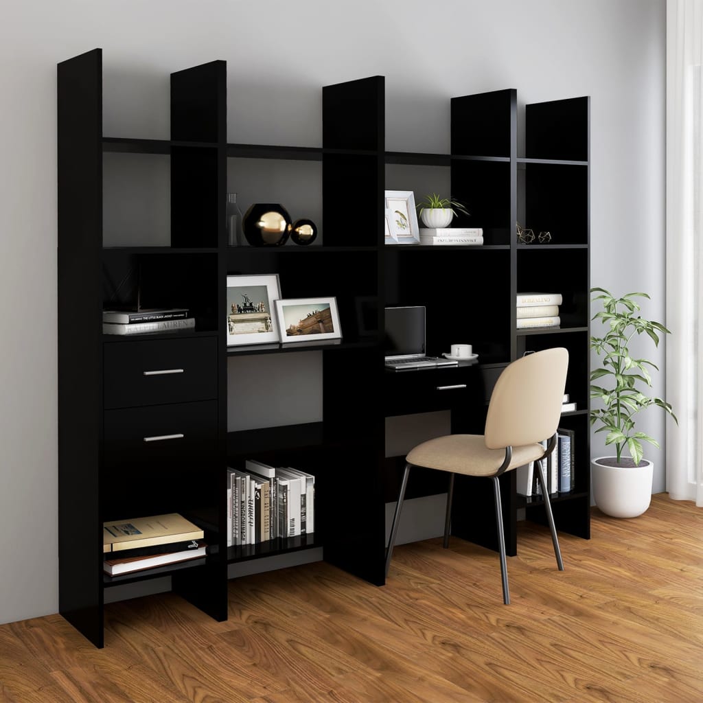 Bookcase black 60x35x180 cm made of wood