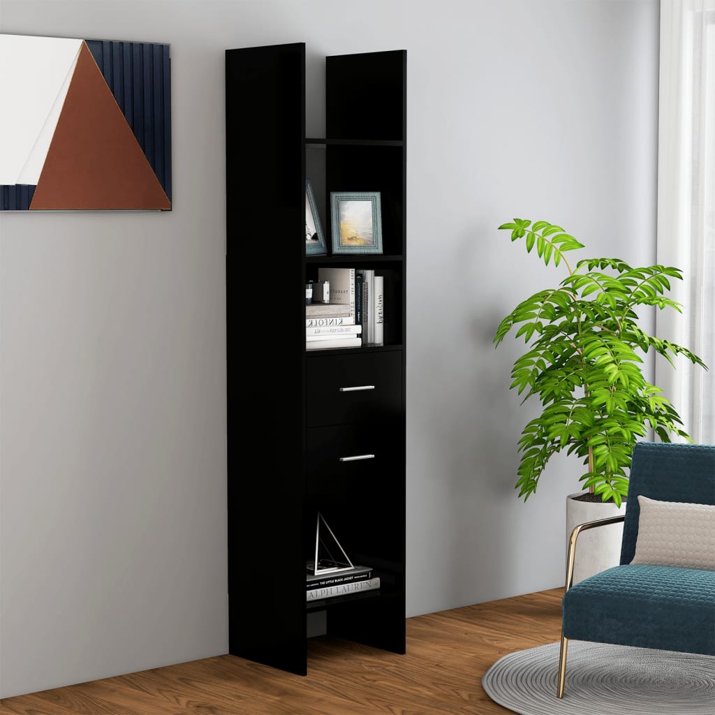 Bookcase black 40x35x180 cm made of wood
