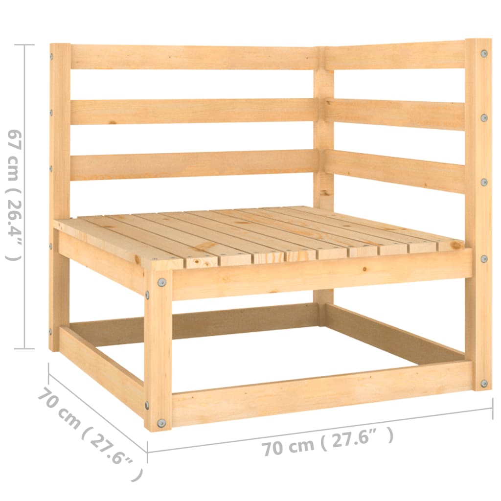 2-seater garden sofa with cushions in solid pine wood
