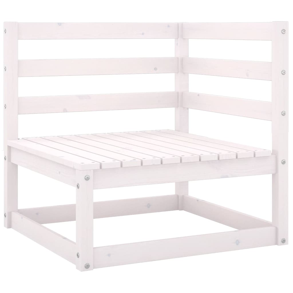 Garden sofa 2-seater with cushions solid pine wood white