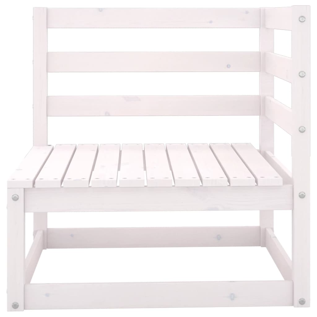 Garden sofa 2-seater with cushions solid pine wood white