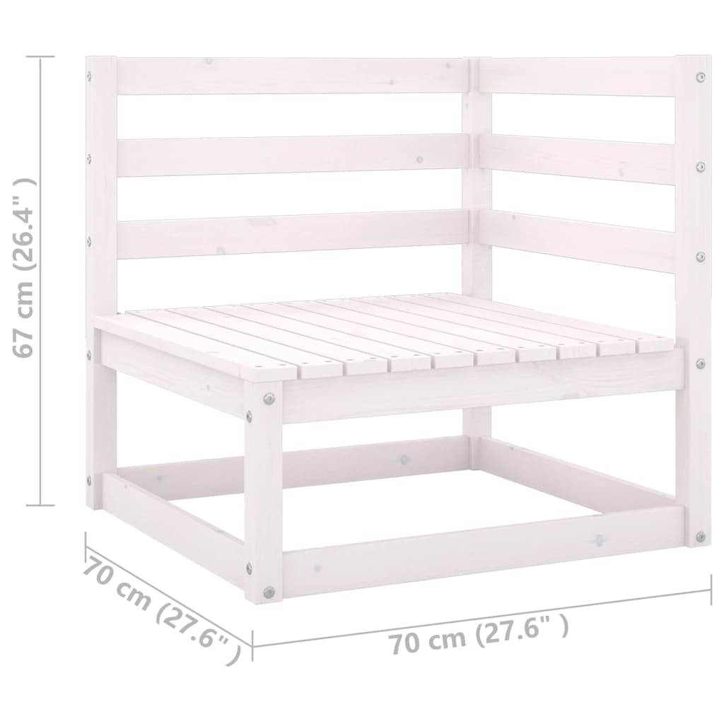 Garden sofa 2-seater with cushions solid pine wood white
