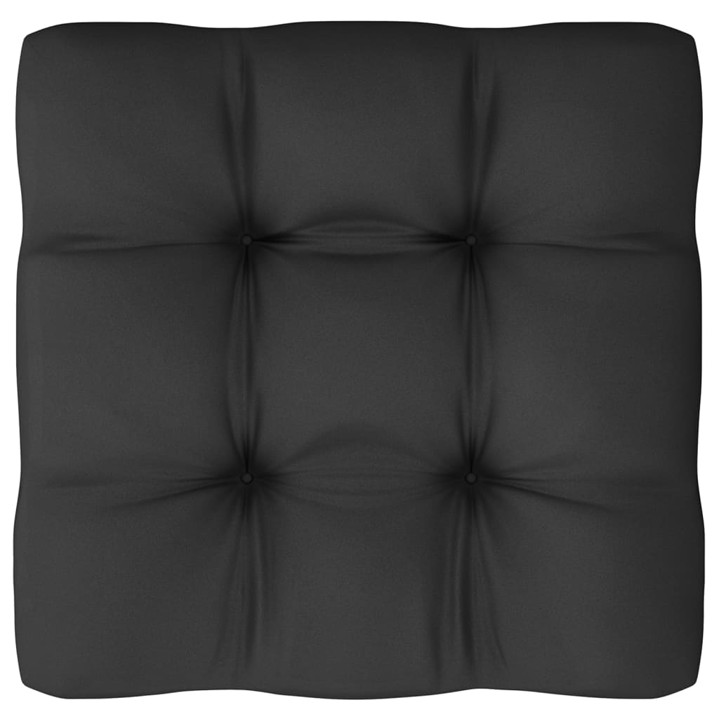 Garden sofa 2-seater with cushions black solid pine wood