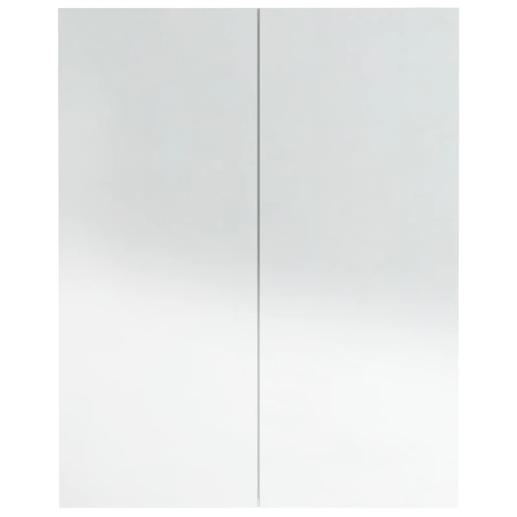 Bad-Spiegelschrank 60x15x75 cm MDF Glänzendes Weiß