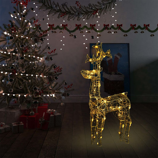 LED reindeer Christmas decoration 90 LEDs 60x16x100 cm acrylic