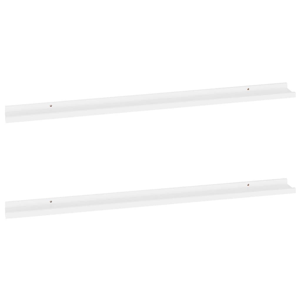 Etagères murales 2 pcs Blanc 115x9x3 cm
