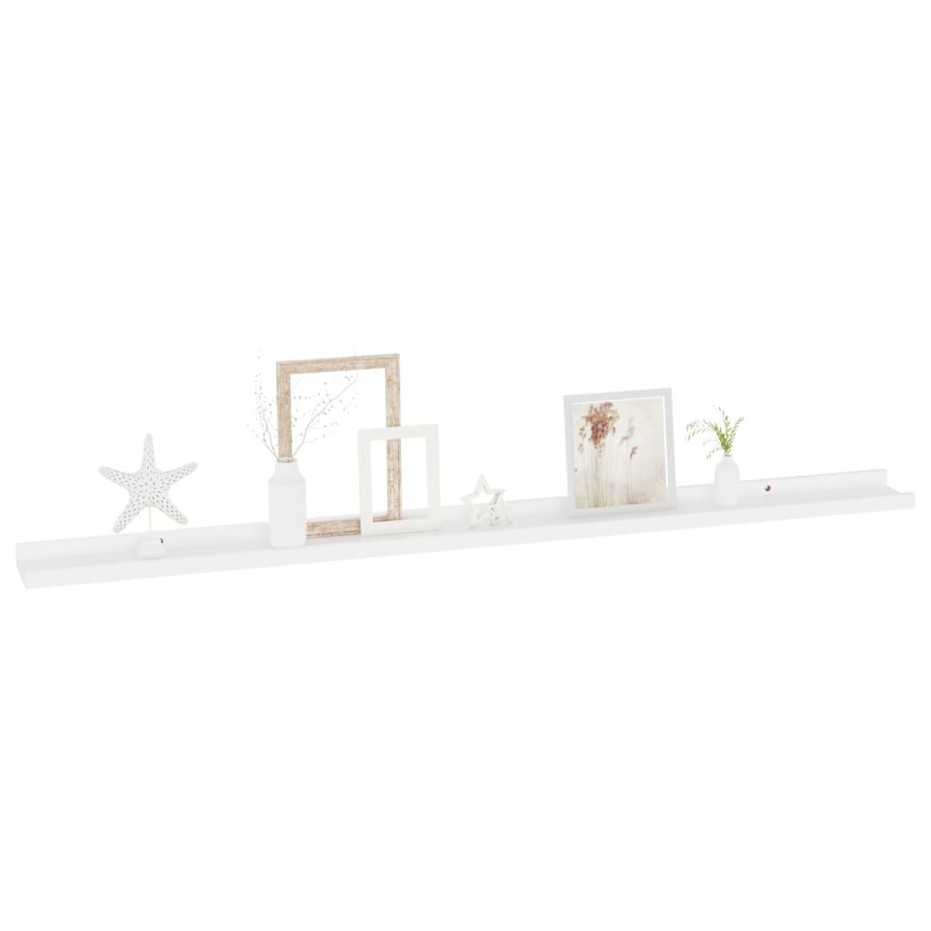 Etagères murales 2 pcs Blanc 115x9x3 cm