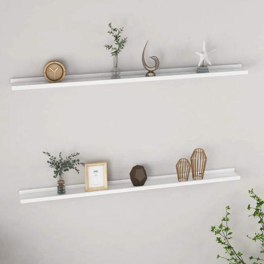 Etagères murales 2 pcs Blanc 115x9x3 cm
