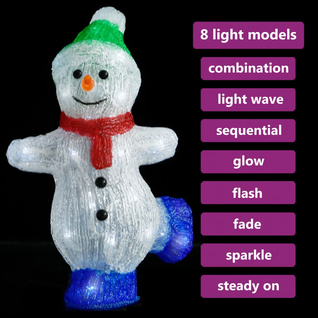 LED Christmas figure snowman acrylic indoor and outdoor 30 cm