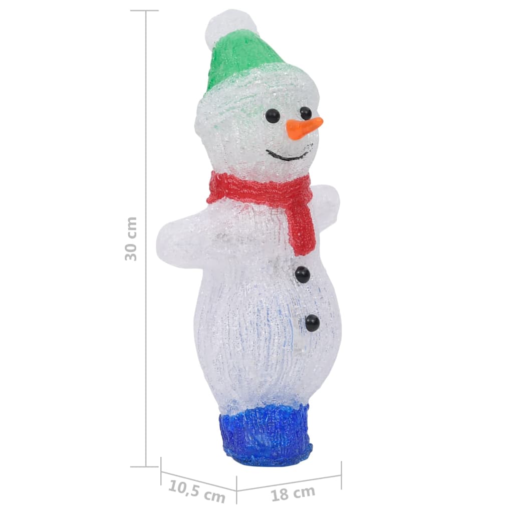 LED Christmas figure snowman acrylic indoor and outdoor 30 cm