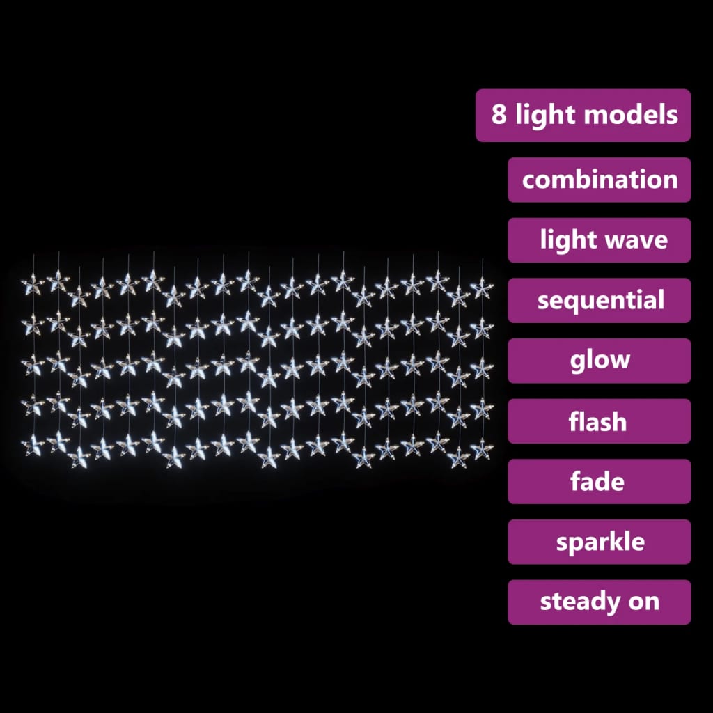 LED star curtain fairy lights 500 LED cold white 8 functions