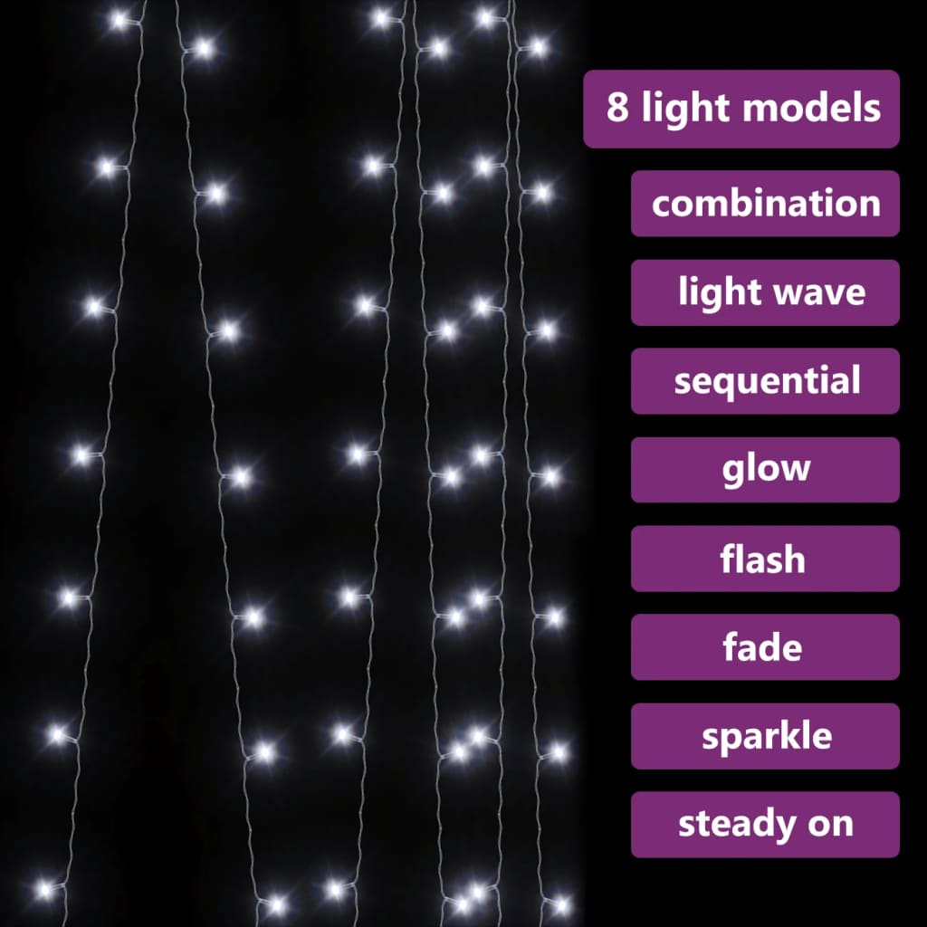 LED light curtain 3x3 m 300 LED cold white 8 functions