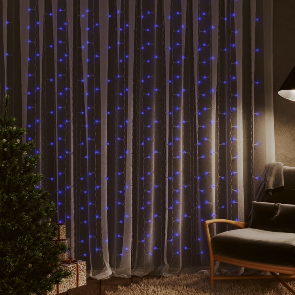 LED light curtain 3x3 m 300 LED blue 8 functions