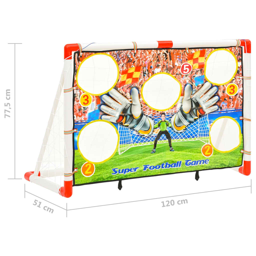 Football goal set with goal wall 120x51x77.5 cm