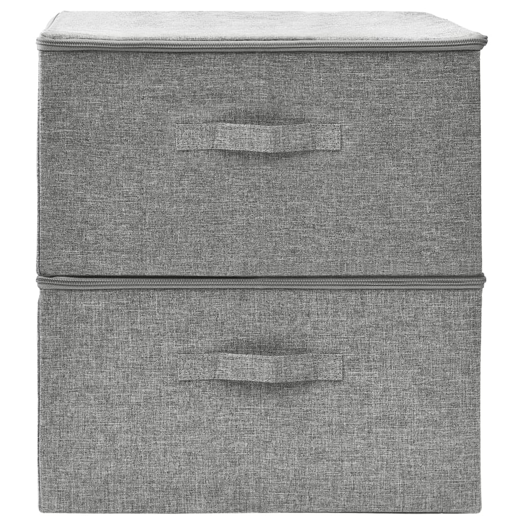 Aufbewahrungsboxen 2 Stk. Stoff 43x34x23 cm Grau